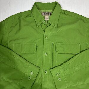 Duluth Trading Shirt CoolPlus Men Medium Fishing Hiking Vented L/S Ripstop Green